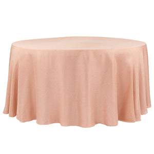 Faux Burlap Round Tablecloth Blush Rose Gold