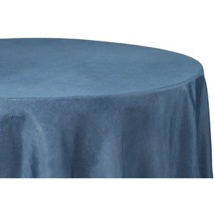 Faux Burlap Round Tablecloth Navy Blue CU