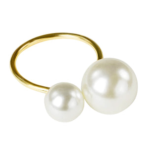 Faux Pearl Napkin Ring - Gold