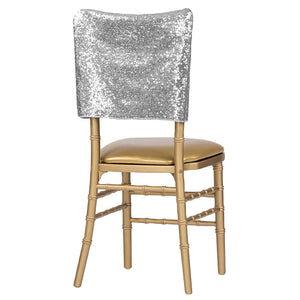 Glitz Sequin Chiavari Chair Cap 16"W x 14"L - Silver