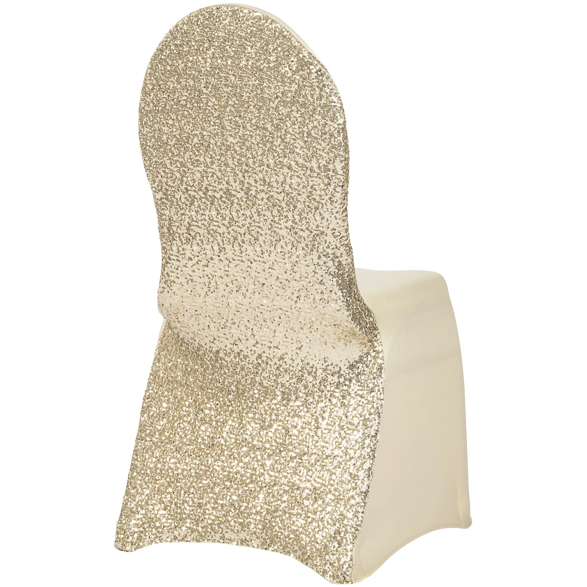 Glitz Sequin Stretch Spandex Banquet Chair Cover - Champagne