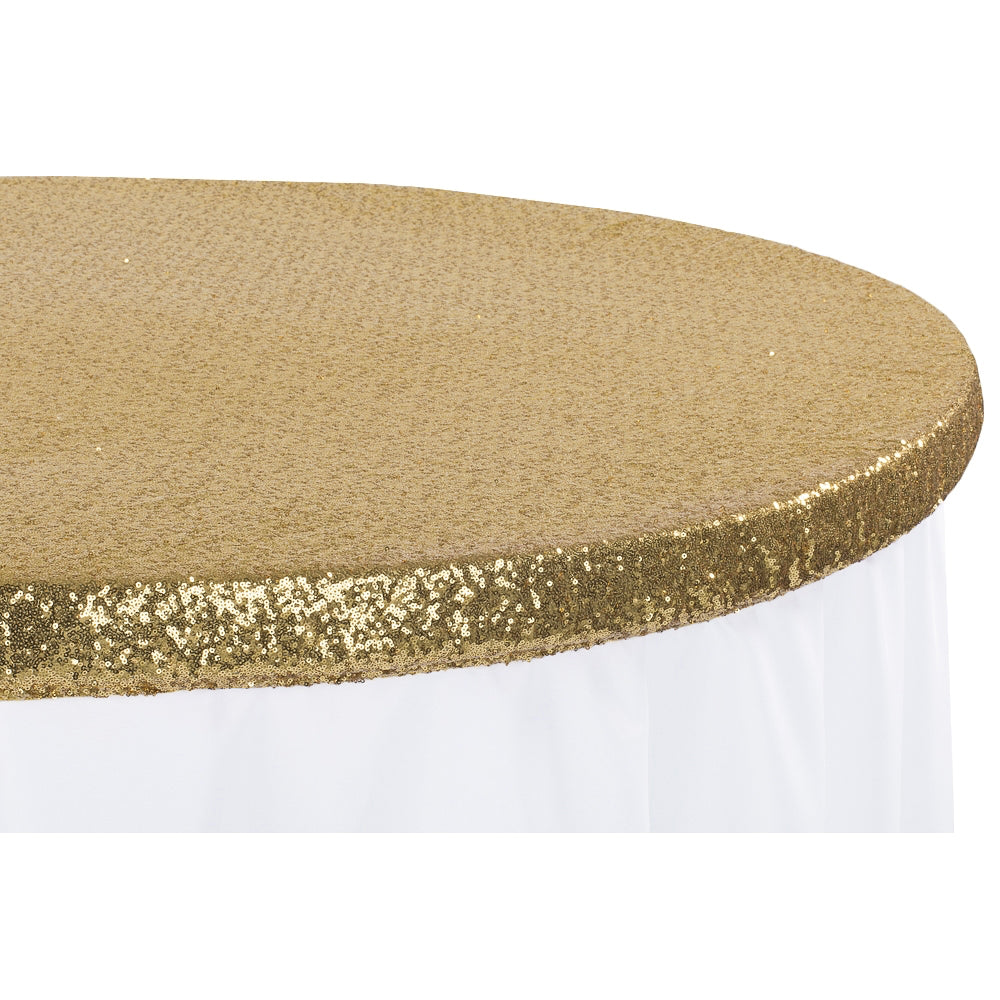 Image of Glitz Sequin Table Topper/Cap 48" Round - Gold