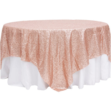 Square Overlay Sequin Tablecloth - PINK - Glitter Tablecloth for Brida –  METHUSELAHFABRICS