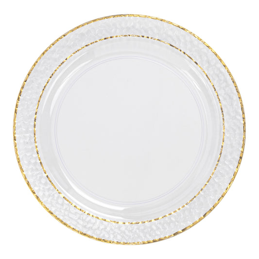 Embossed Disposable Plastic Plates 40 Pcs Combo Pack - White
