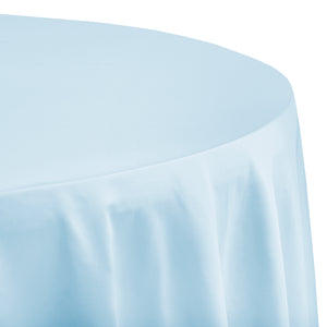 Lamour Satin 120" Round Tablecloth - Baby Blue