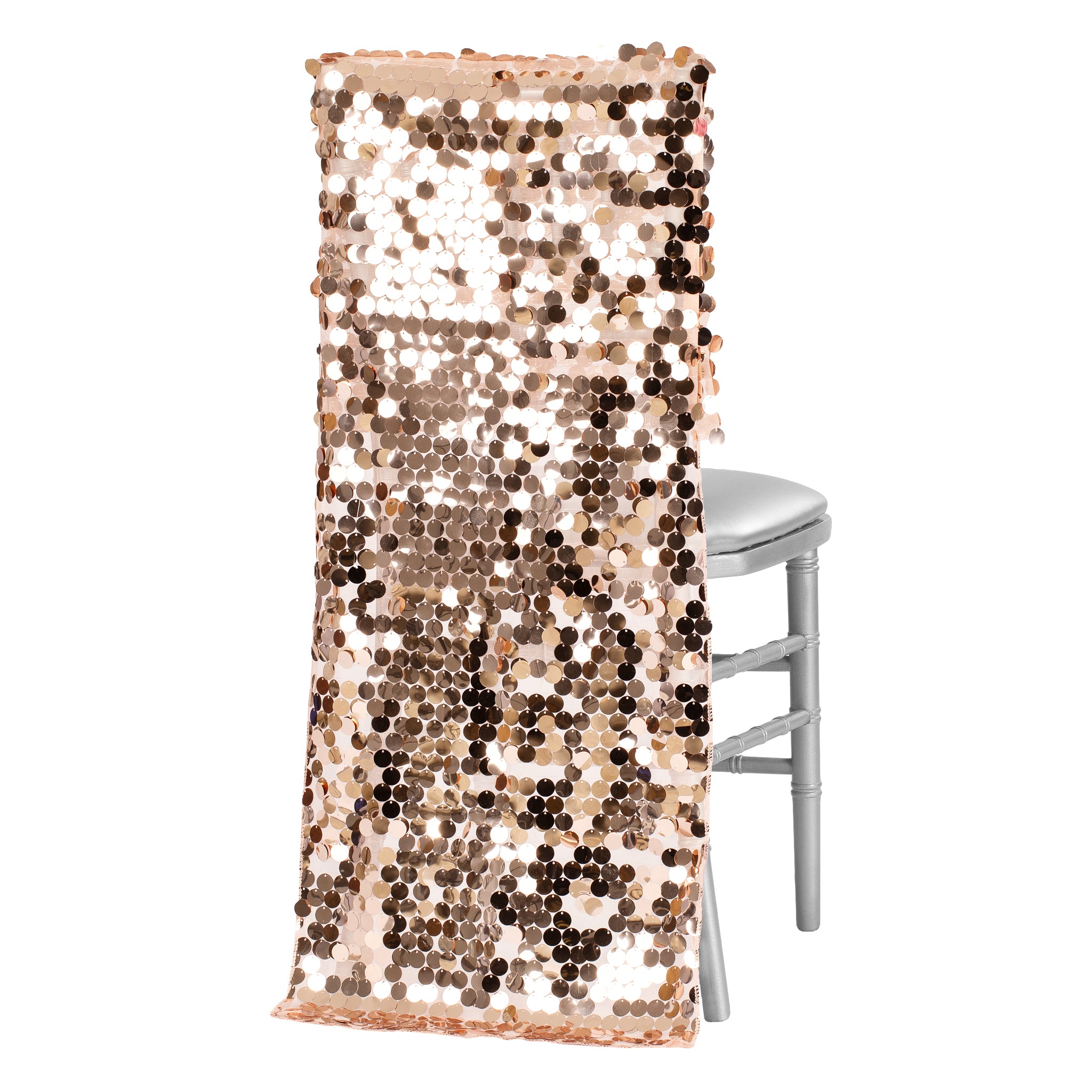 Payette Sequin Chiavari Chair Back Cover - Blush/Rose Gold