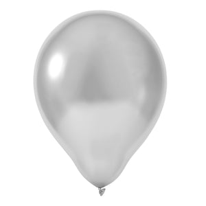 Metallic Silver 10" Jumbo Chrome Latex Balloons | 2 pcs