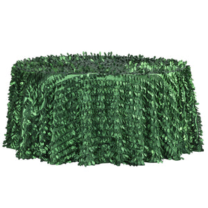 Leaf Petal Taffeta Round 120" Tablecloth - Emerald Green