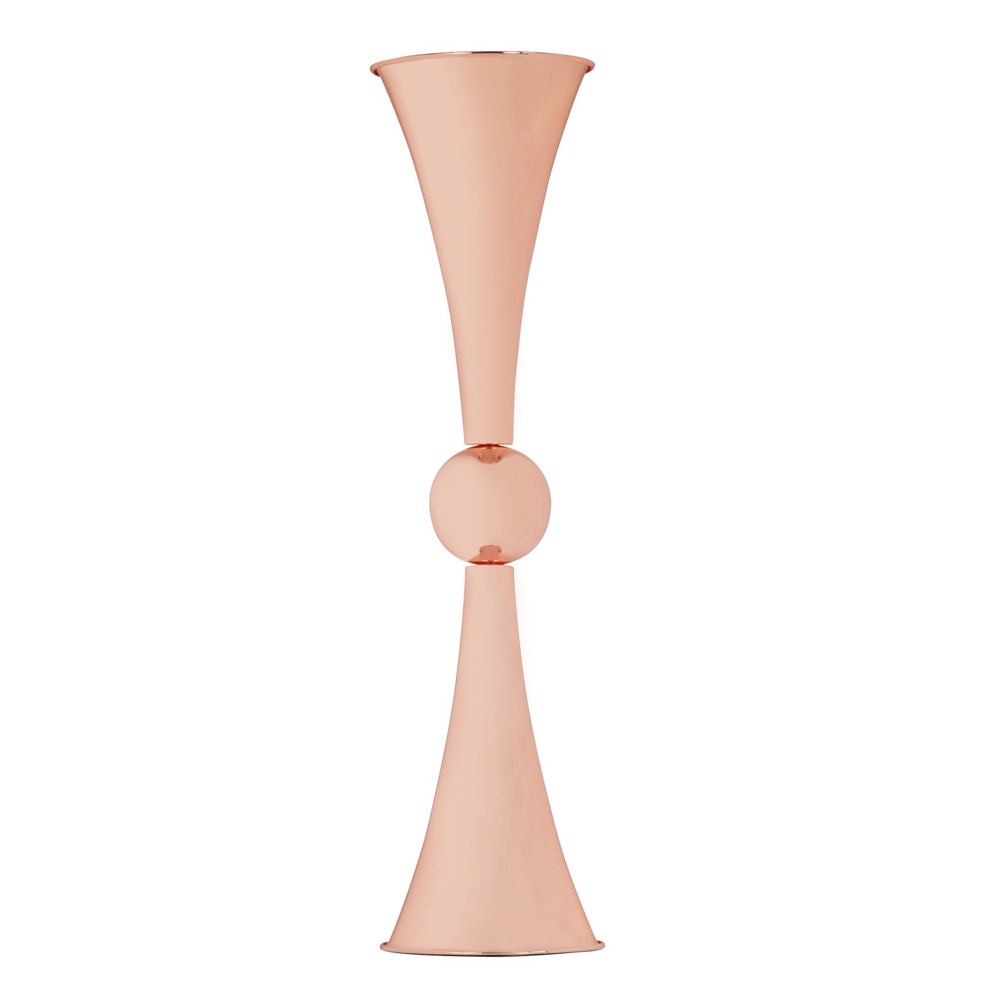Metallic Reversible Riser Flower Centerpiece Vase 28" Tall - Rose Gold