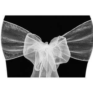 Organza Chair Sash - White