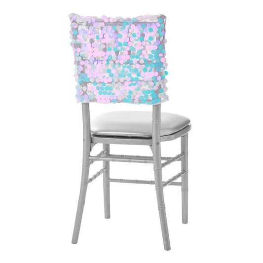 Geometric Art Deco Sequin Chiavari Chair Cap 16 x 14│ CV Linens