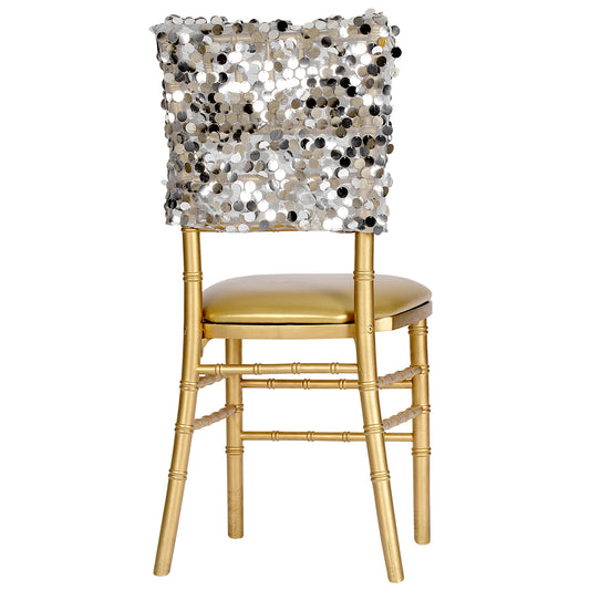 Geometric Art Deco Sequin Chiavari Chair Cap 16 x 14│ CV Linens