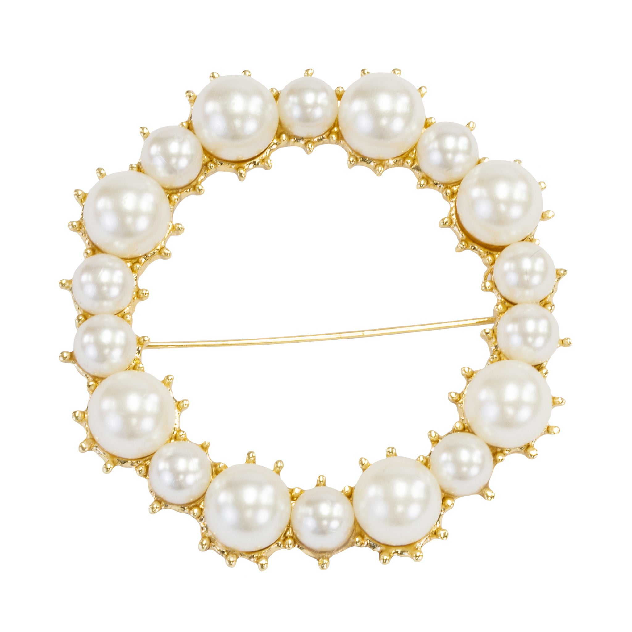 Pearl Buckle Sash Pin - Pearl White