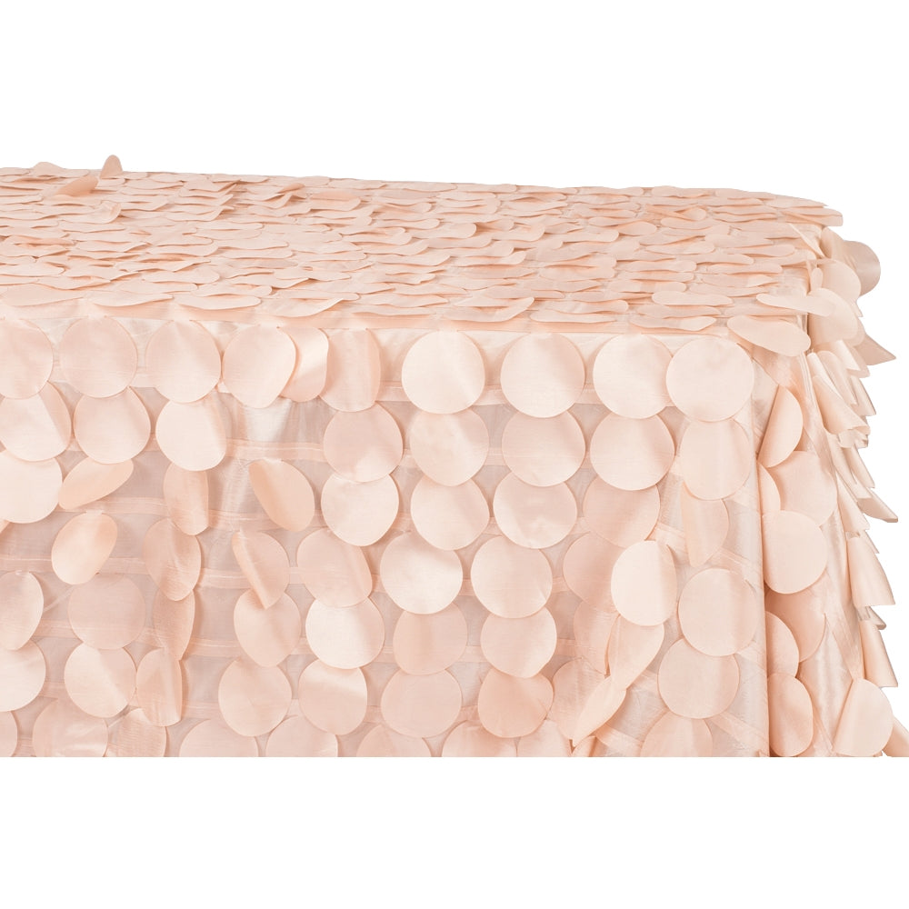 90"x132" Petal Circle Taffeta Rectangular Tablecloth - Blush/Rose Gold