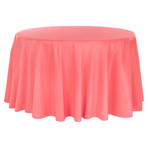 Polyester 108" Round Tablecloth - Coral