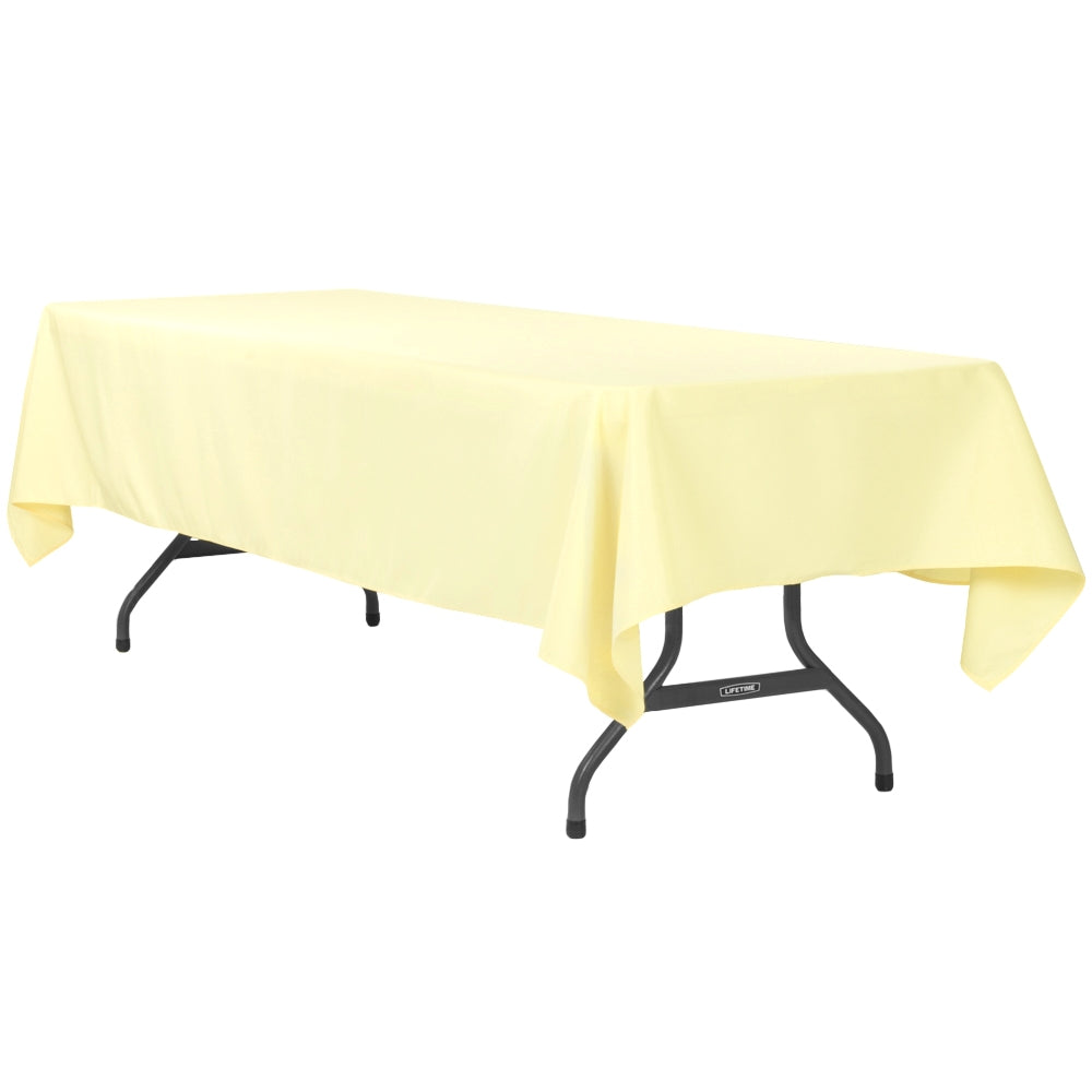 Image of 60"x120" Rectangular Polyester Tablecloth - Pastel Yellow