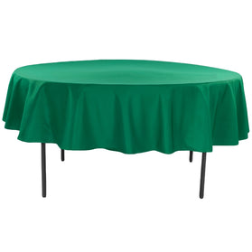 90 Round Emerald Green Polyester Tablecloth