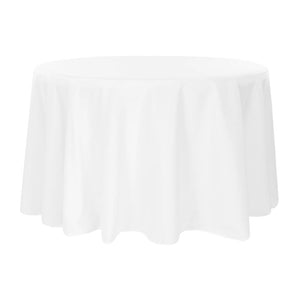 Polyester 120" Round Tablecloth - White