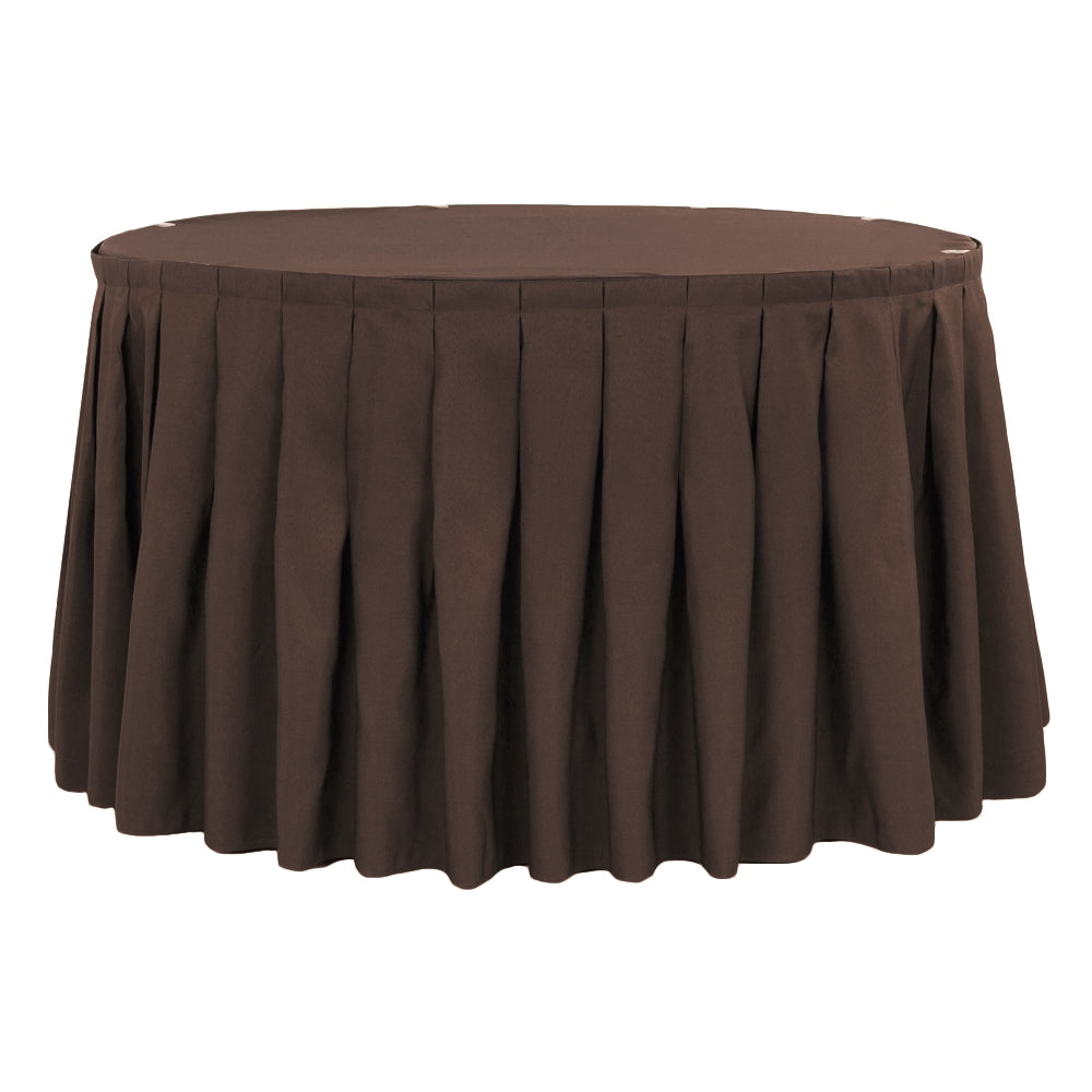 Polyester 14ft Table Skirt - Chocolate Brown – CV Linens
