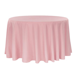 Round Polyester 132" Tablecloth - Dusty Rose/Mauve