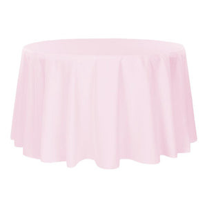 Economy Polyester Tablecloth 120" Round - Pastel Pink
