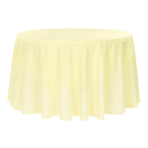 Polyester 120" Round Tablecloth - Pastel Yellow