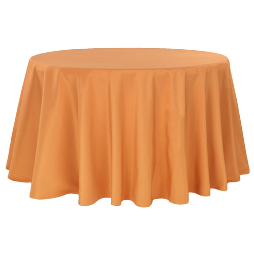 Round Polyester 132" Tablecloth - Burnt Orange