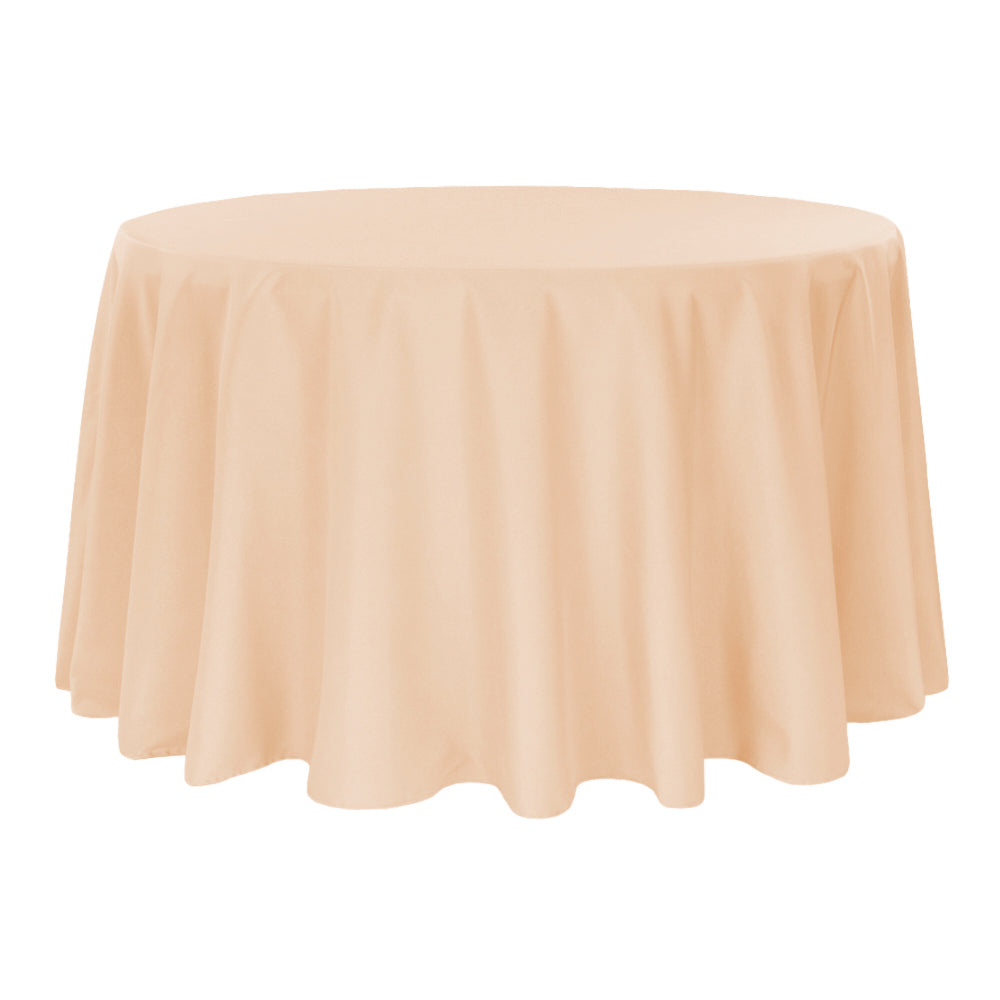Premium Polyester 108" Round Tablecloth - Champagne