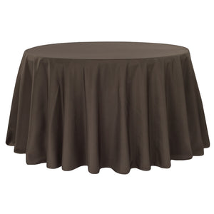 Polyester 120" Round Tablecloth - Chocolate Brown