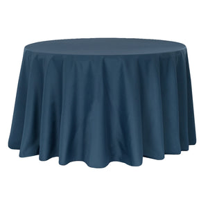 Polyester 108" Round Tablecloth - Navy Blue