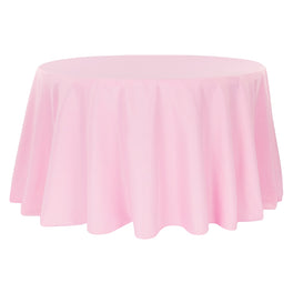 108 Round Pink Polyester Tablecloth