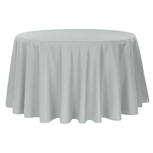 70 round silver tablecloth