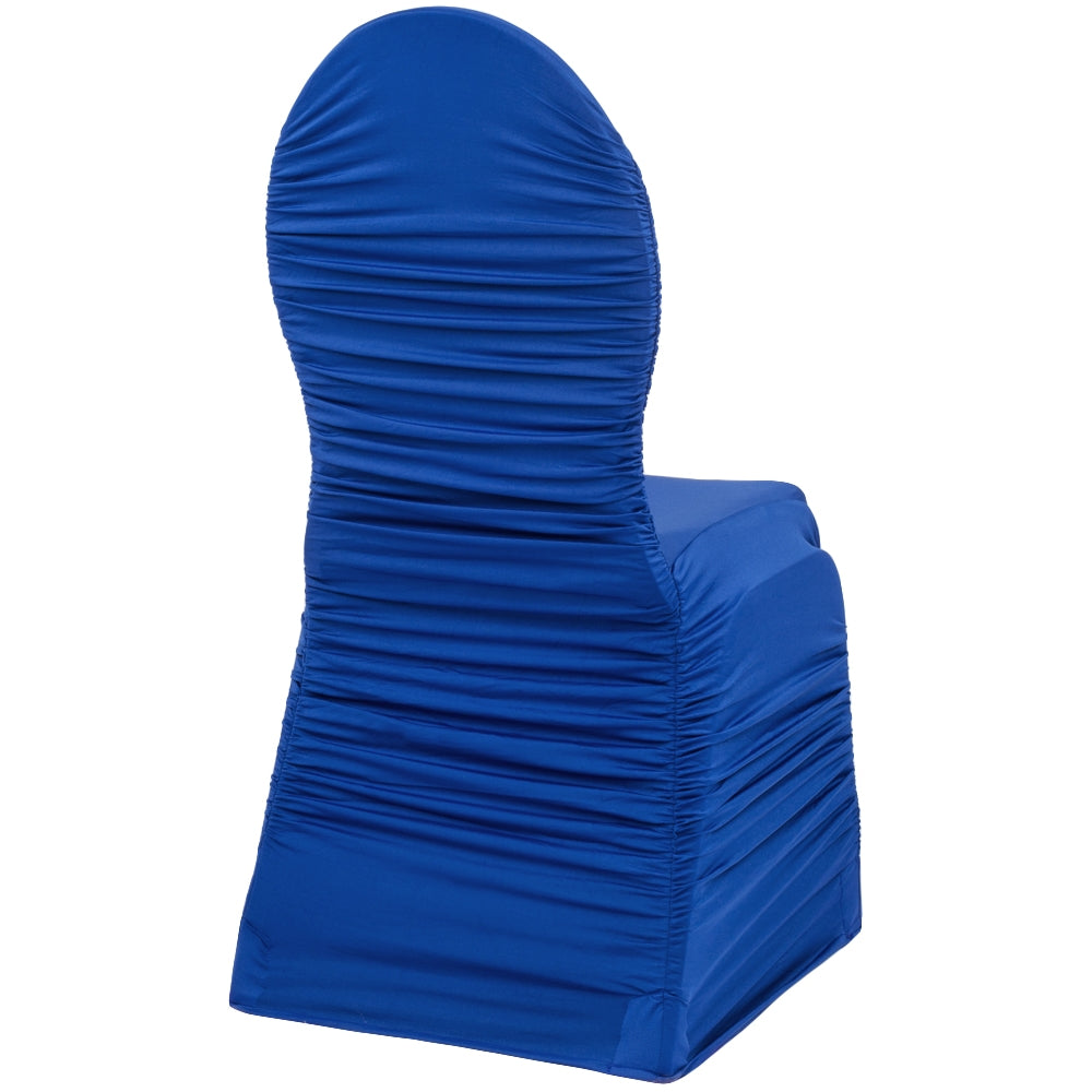 Ruched Fashion Spandex Banquet Chair Cover Royal Blue at ...