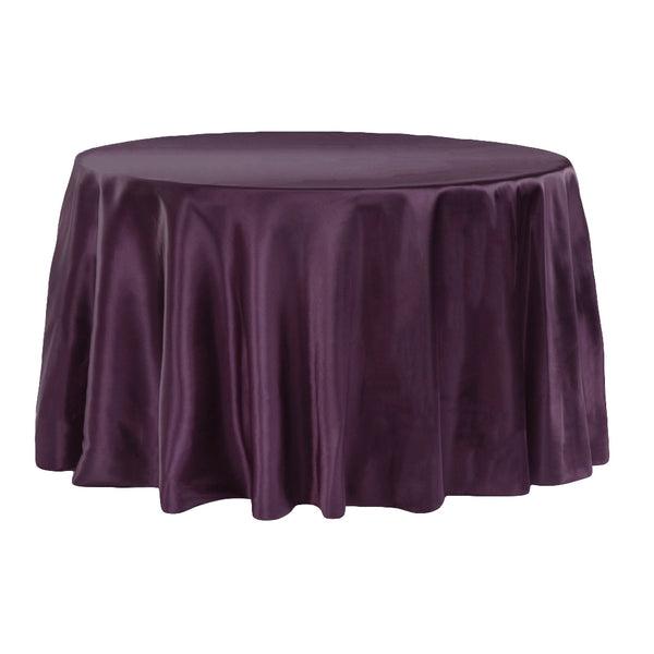 120 Round Eggplant Satin