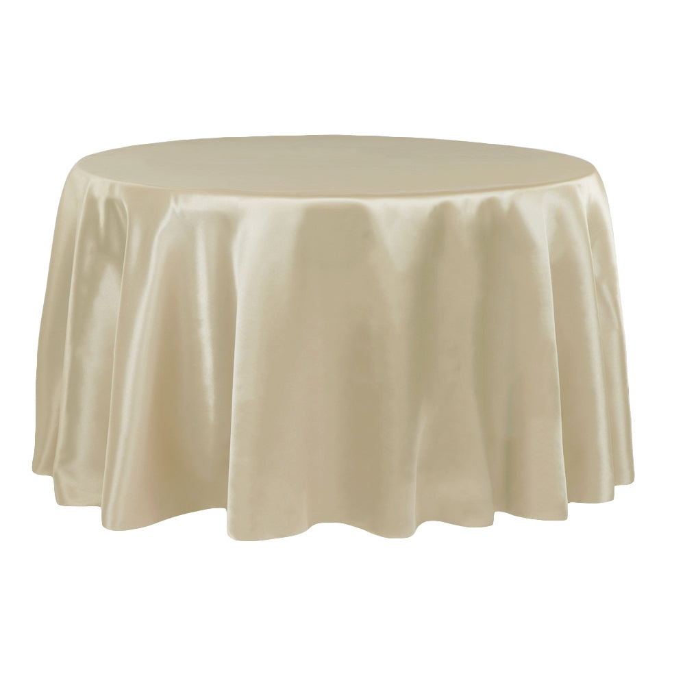 Satin 108 Round Tablecloth Champagne Cv Linens