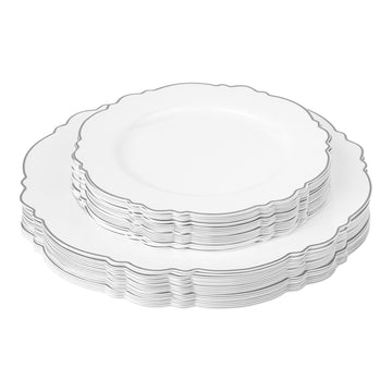 Hard Plastic 11.5 Rectangle DINNER PLATES Wedding Party Disposable  TABLEWARE