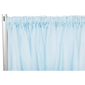  Sheer Voile Flame Retardant (FR) 12ft H x 118" W Drape/Backdrop Curtain Panel - Baby Blue