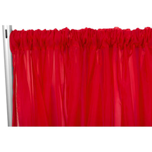 Sheer Voile Flame Retardant (FR) 12ft H x 118" W Drape/Backdrop Curtain Panel - Red