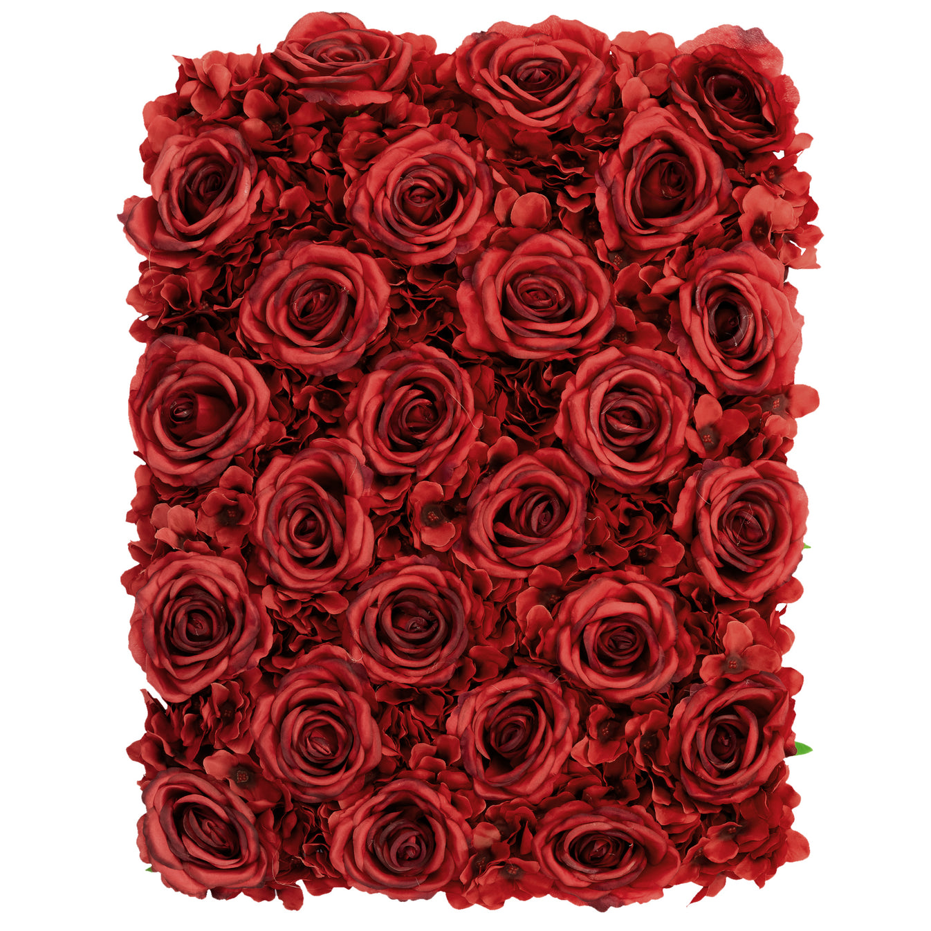 Silk Roses/Hydrangeas Flower Wall Backdrop Panel - Apple Red– CV Linens