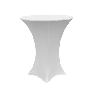 Spandex Cocktail Table Cover 30" Round - White