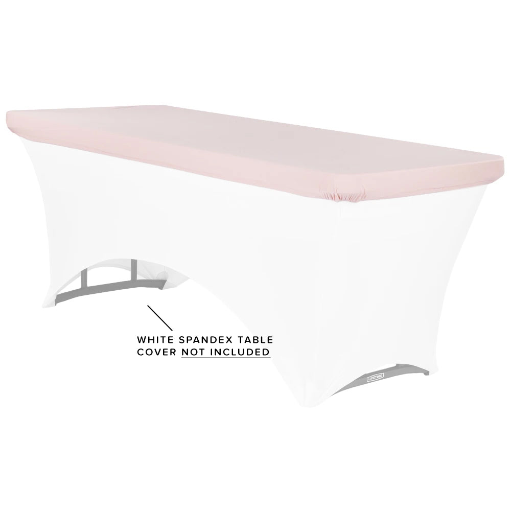 Spandex Table Topper/Cap 6 FT Rectangular - Blush