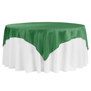 Square 72" Satin Table Overlay - Emerald Green