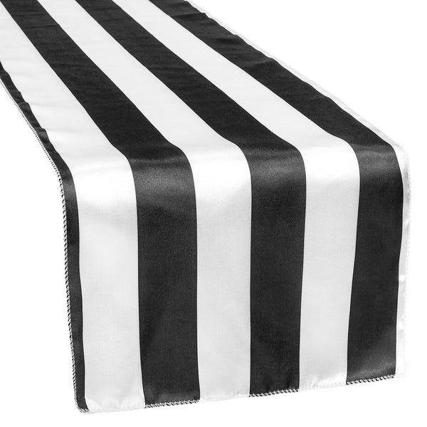 black and white striped table