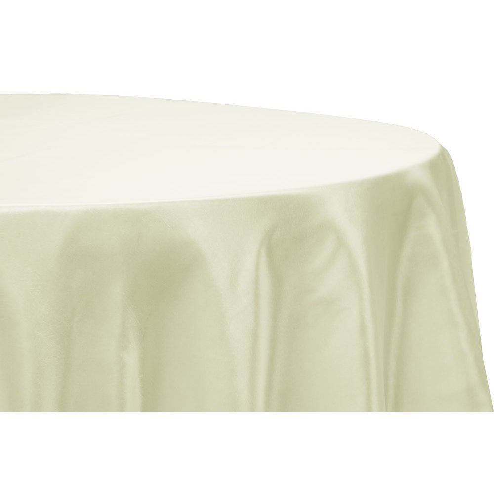 Taffeta Tablecloth 132" Round - Ivory