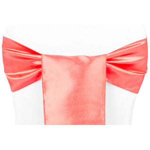 Taffeta Chair Sash/Tie - Coral