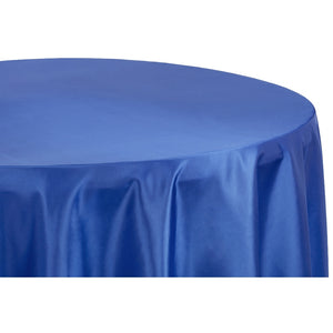 Taffeta Tablecloth 132" Round - Royal Blue