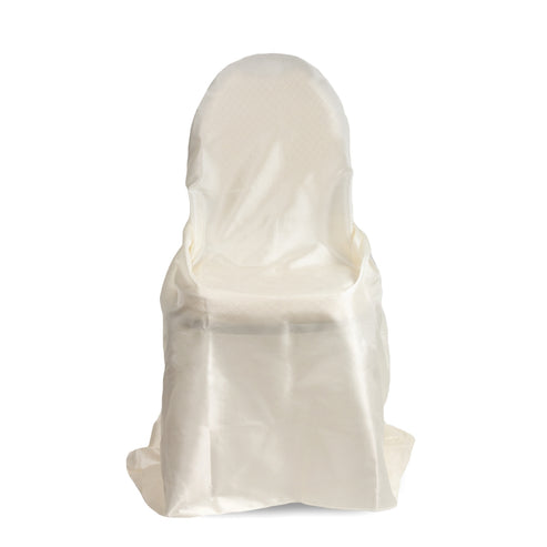 Universal Taffeta Self Tie Chair Cover Ivory at CV Linens