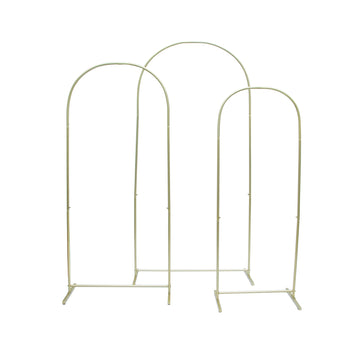 Chiara Backdrop Arch Frame Stands 3pc/set - Gold– CV Linens