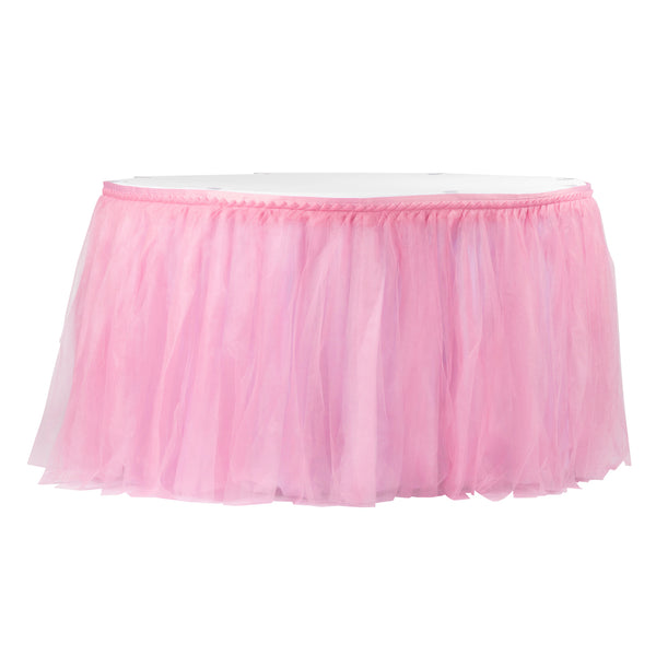 Tulle Tutu 17ft Table Skirt - Pink– CV 