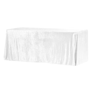 Velvet 90"x132" Rectangular Tablecloth - White